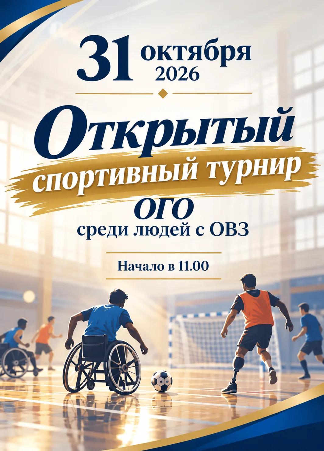 Открытый спортивный турнир ОГО среди людей с ОВЗ 31.10.2026г. Начало в 11.00